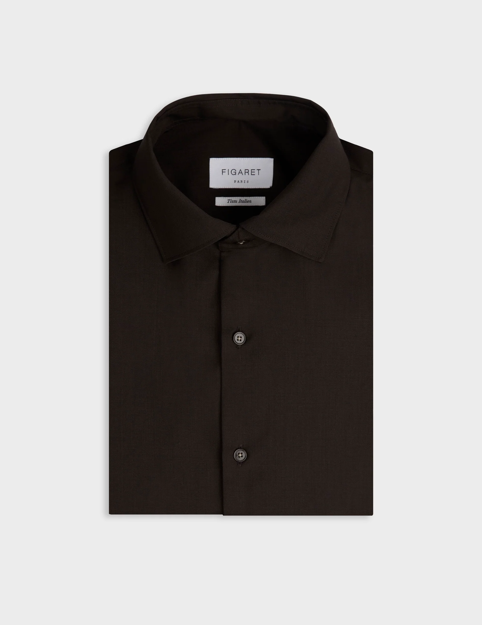 Chemise Aristote en laine vierge marron - Image 5