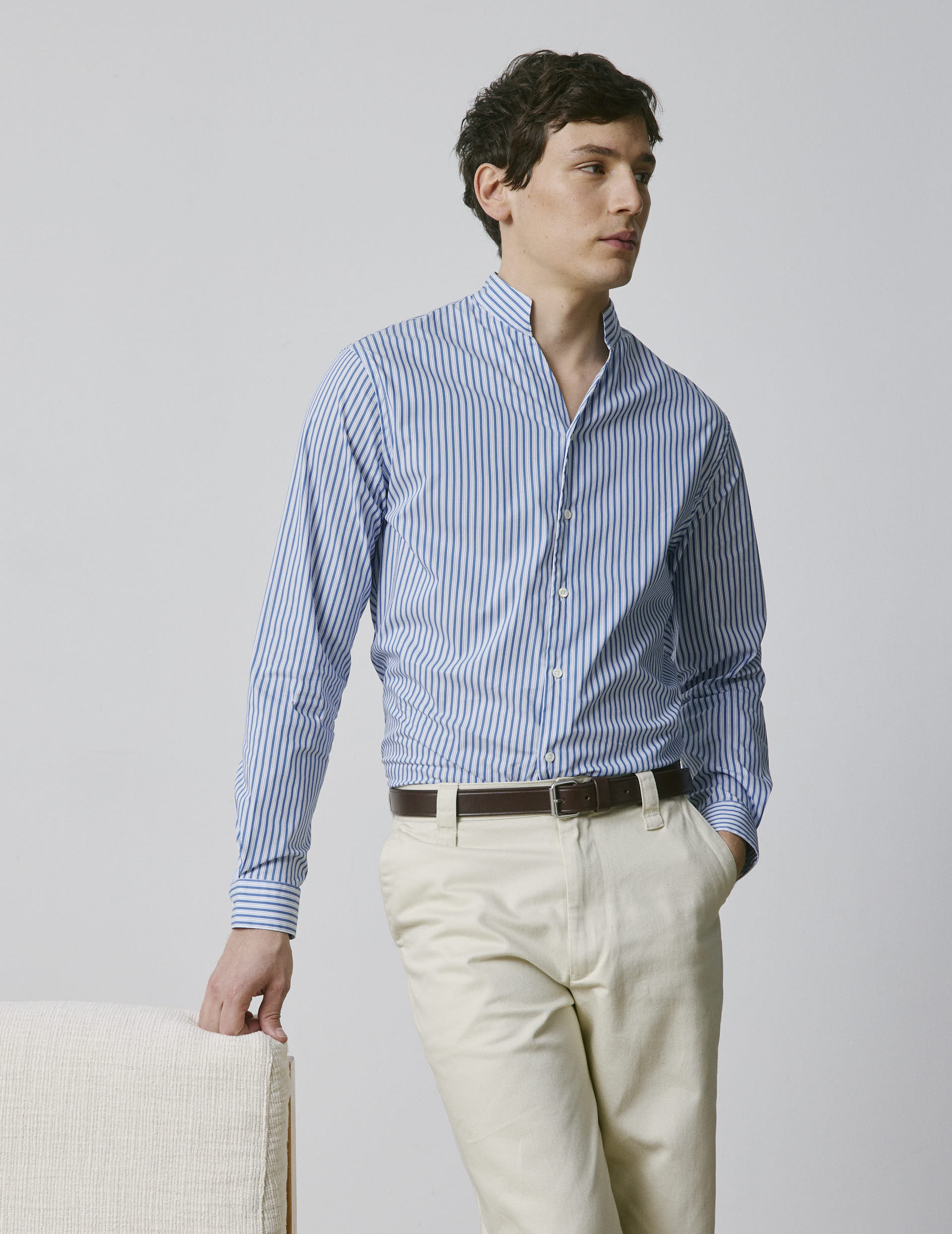 Chemise Carl rayée bleue