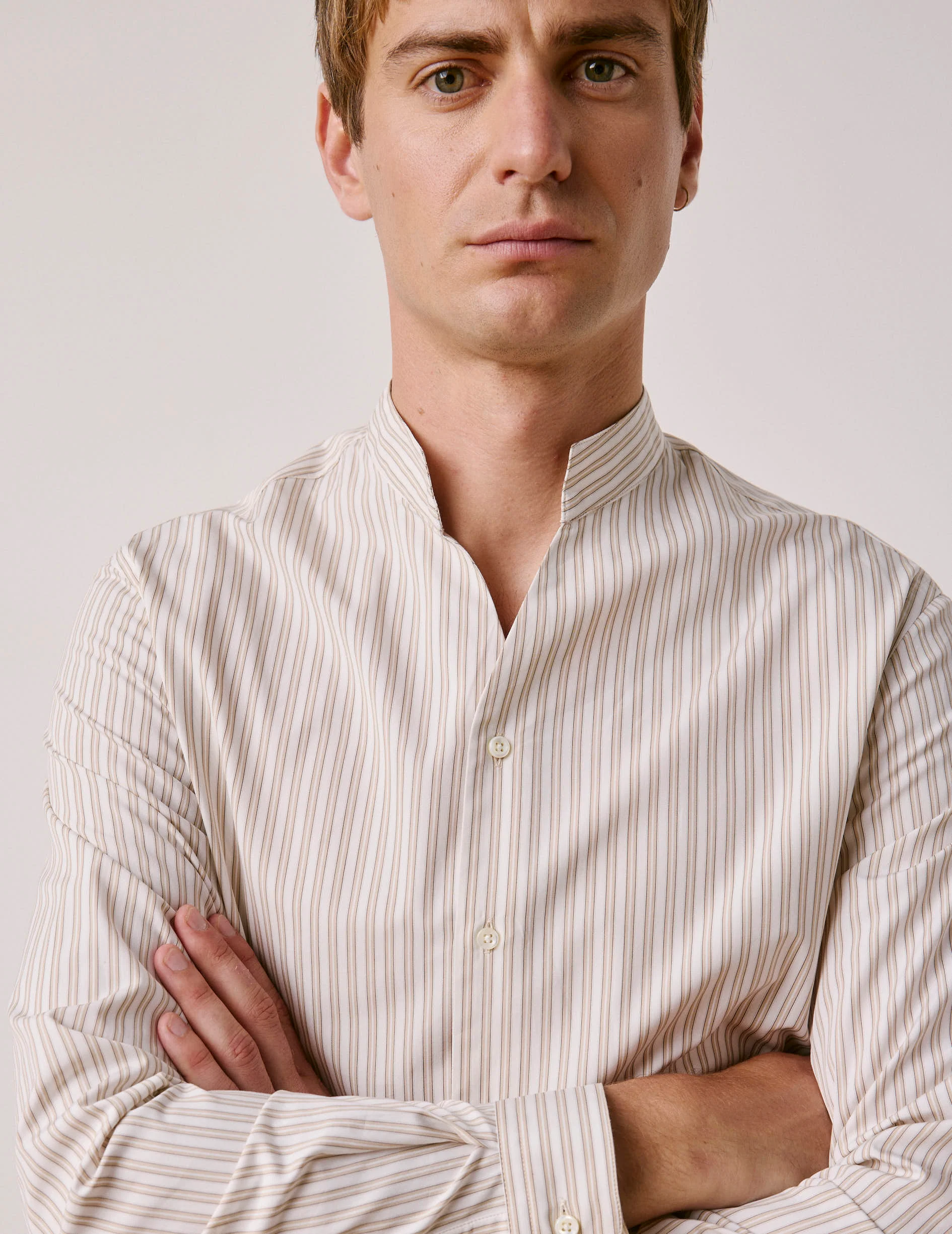 Chemise Carl rayée beige - Image 4