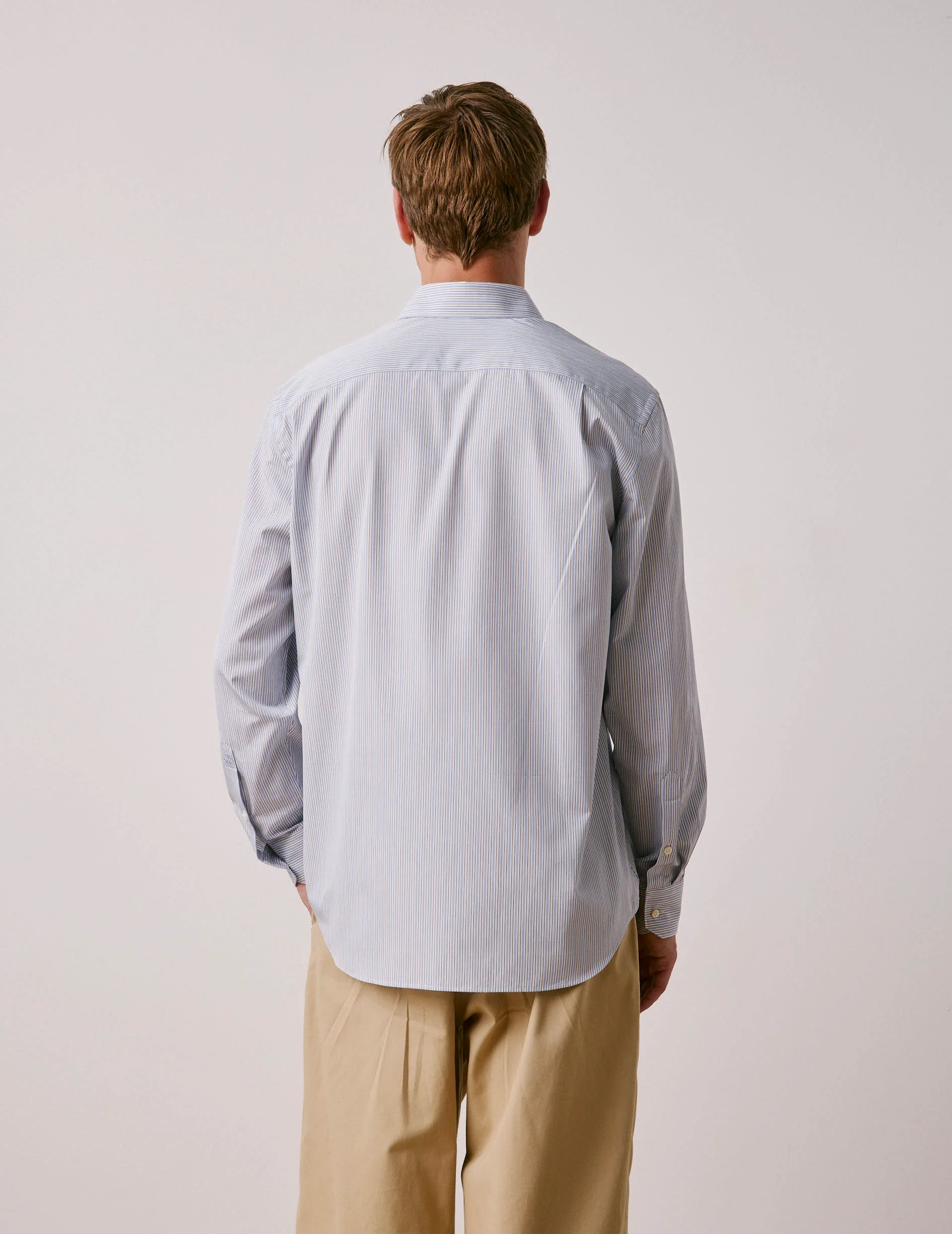Chemise classique rayée marron - Image 3