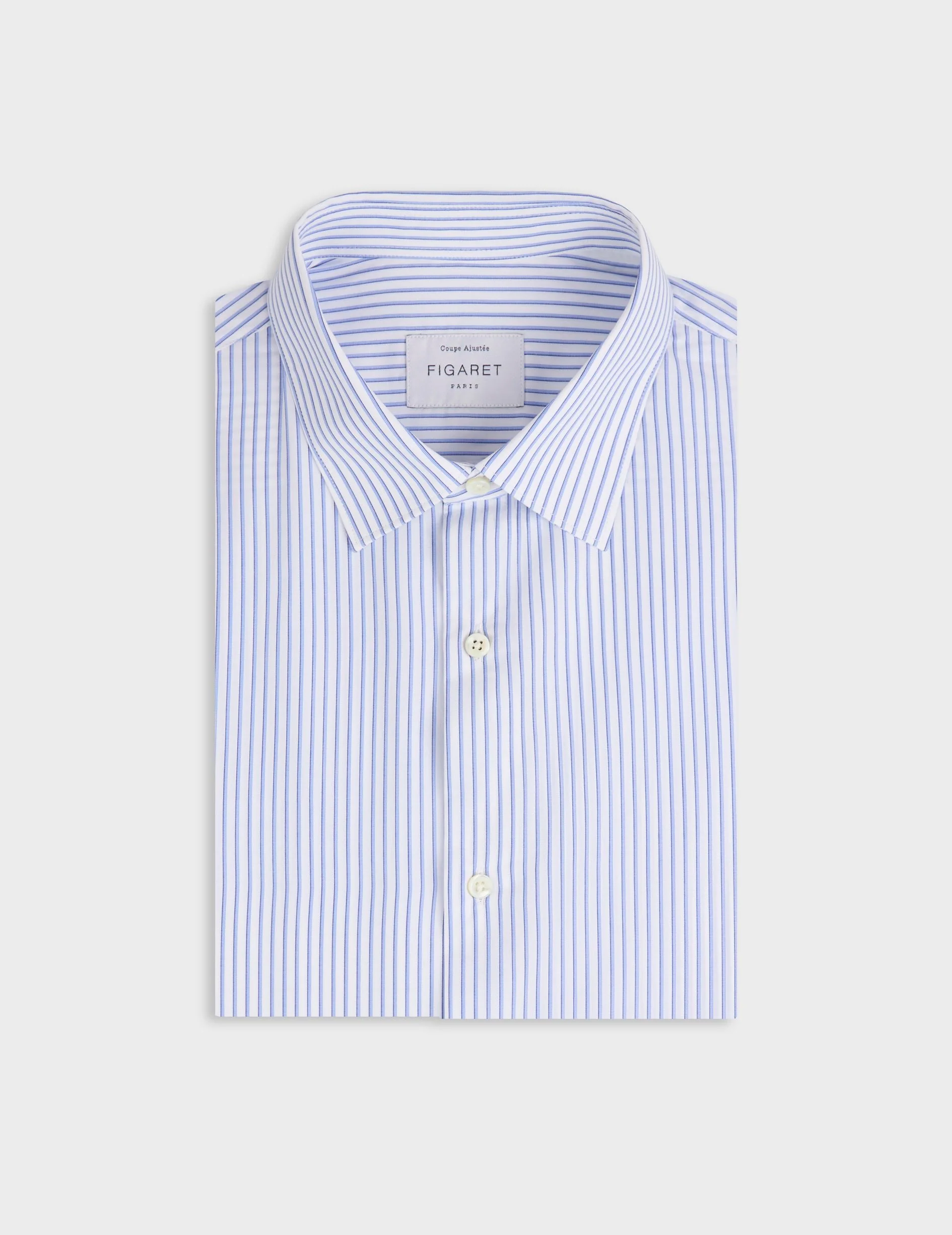 Chemise ajustée rayée bleue