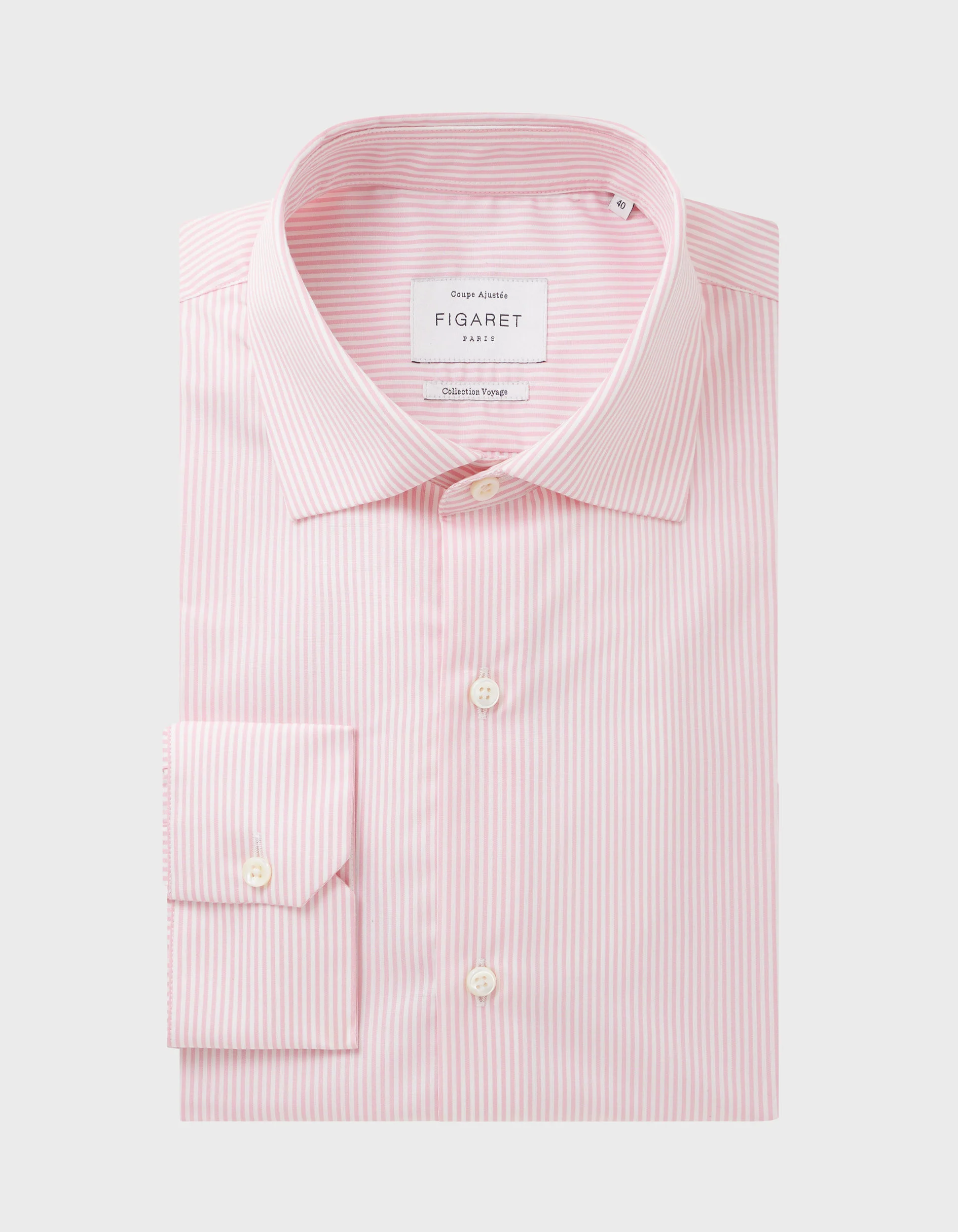 Chemise Ajustée Voyage rayée rose