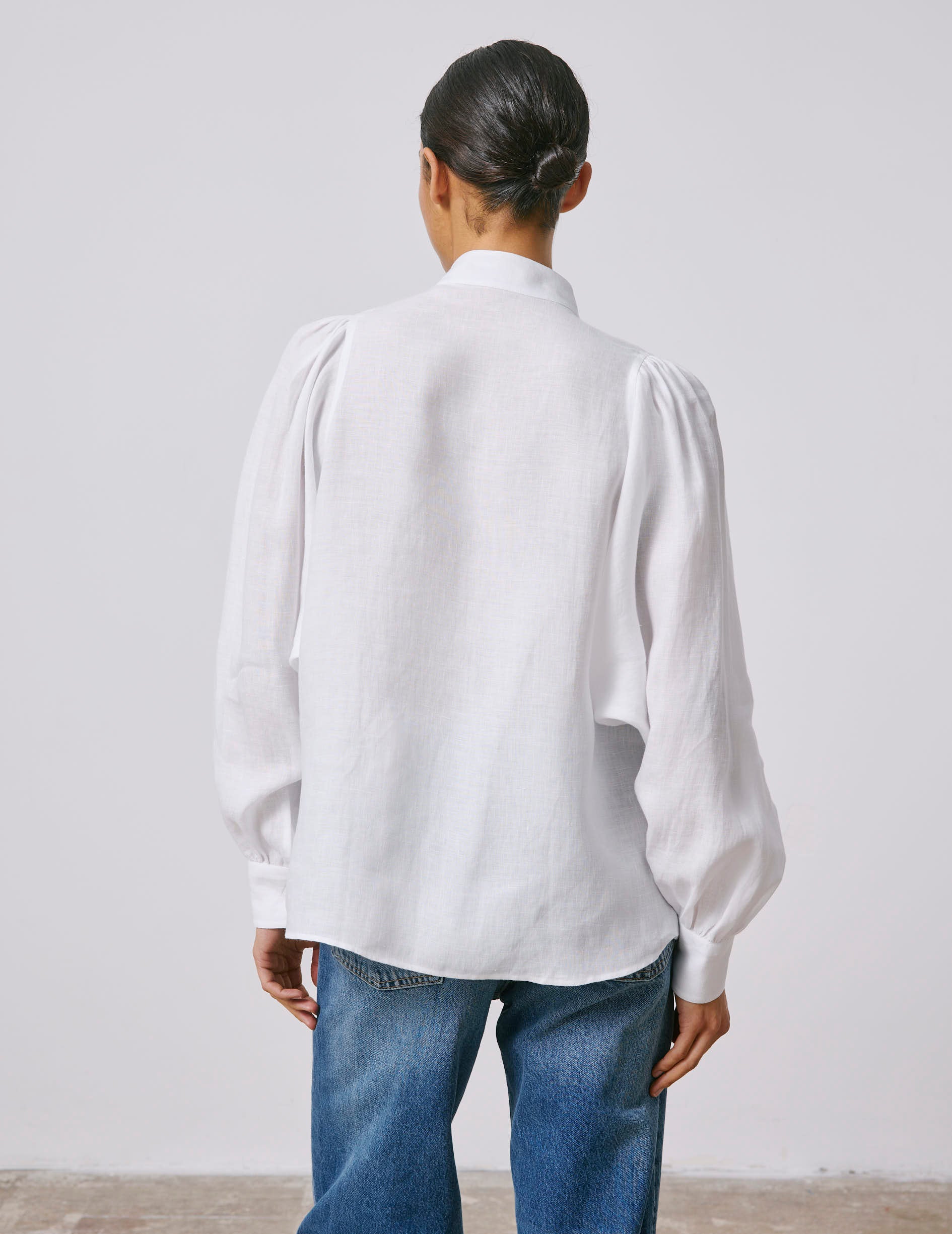 Chemise Lanaée en lin blanc - Image 2
