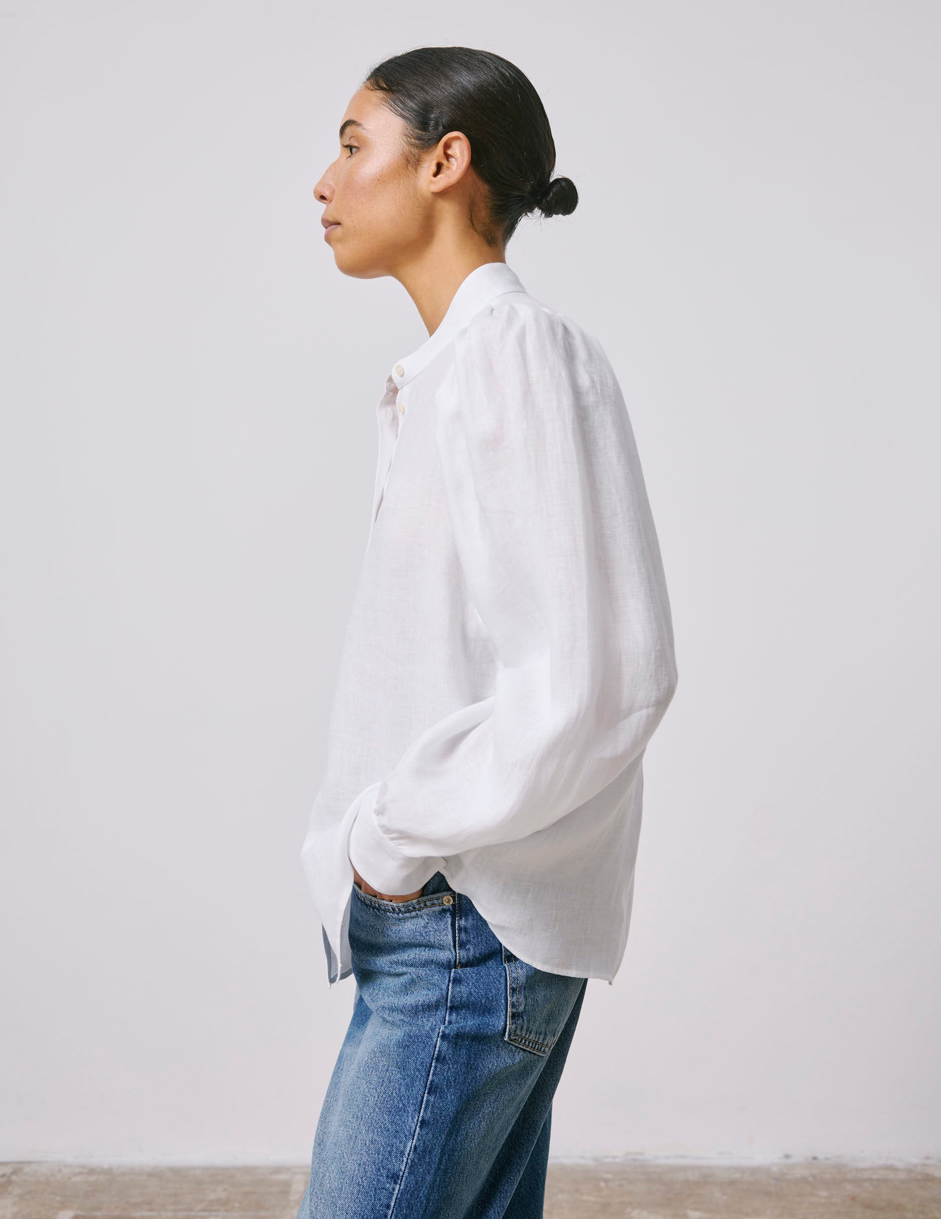Chemise Lanaée en lin blanc - Image 3