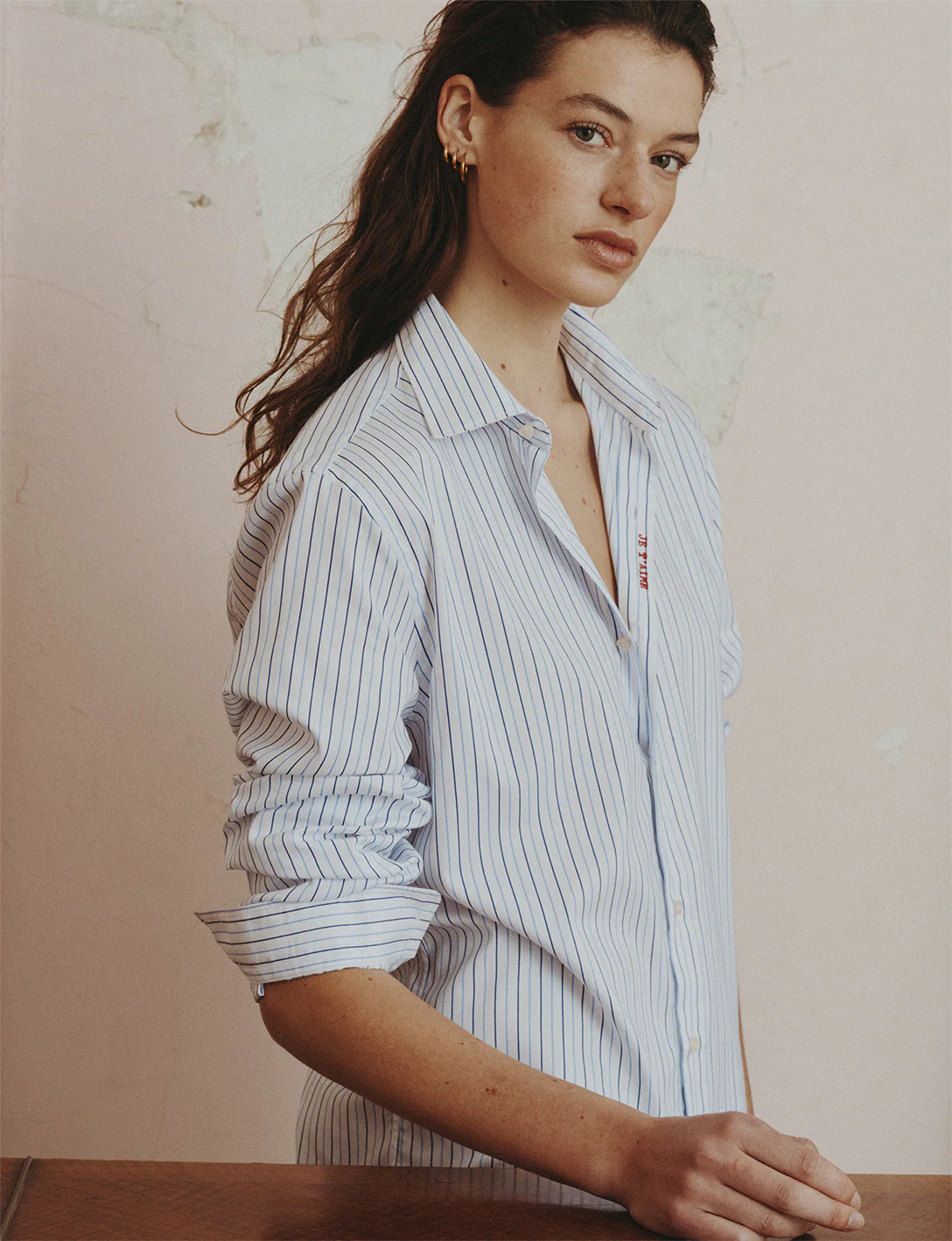 Chemise mixte "Je t'aime" bleue - Image 8