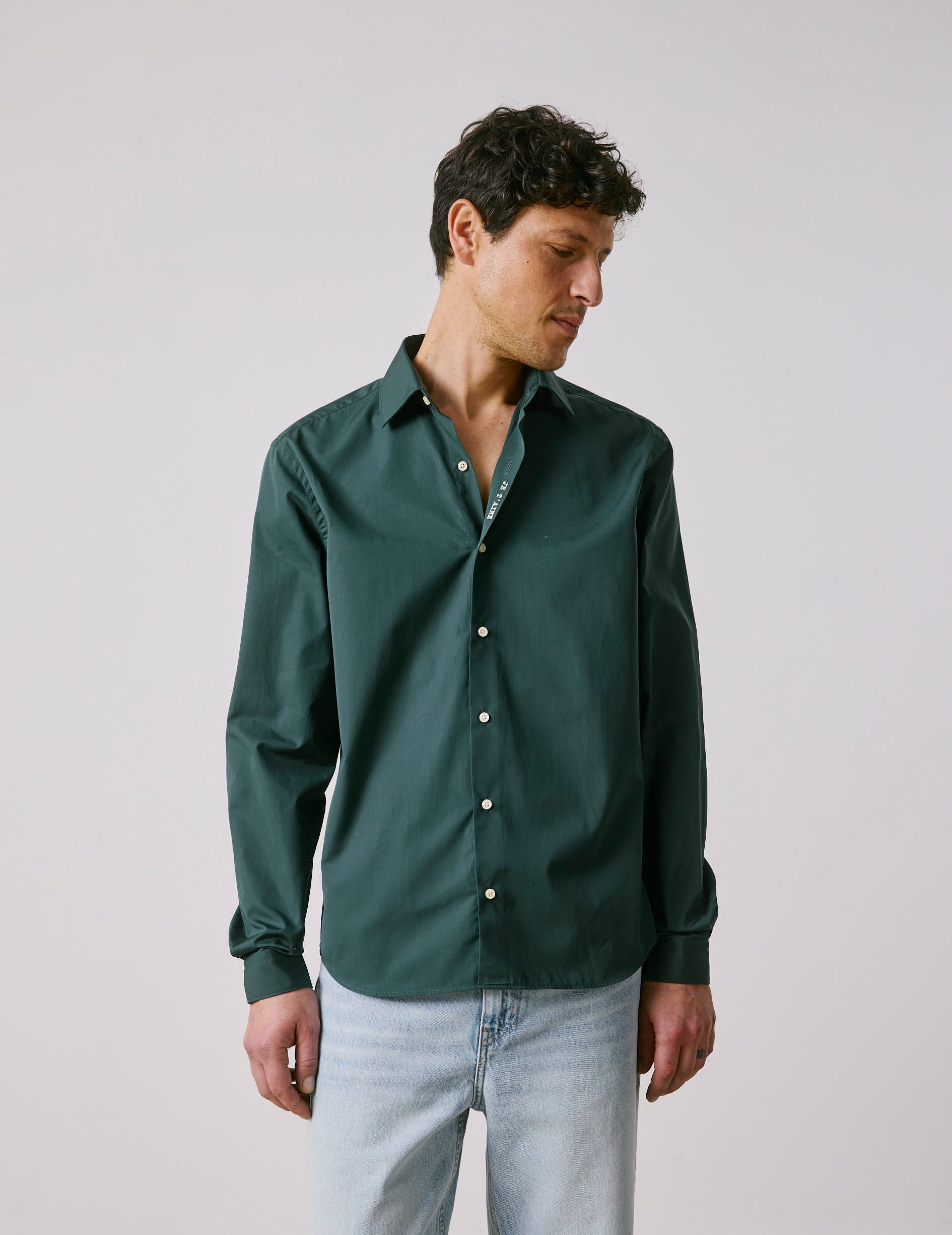 Chemise mixte "Je t'aime" verte foncée - Image 4