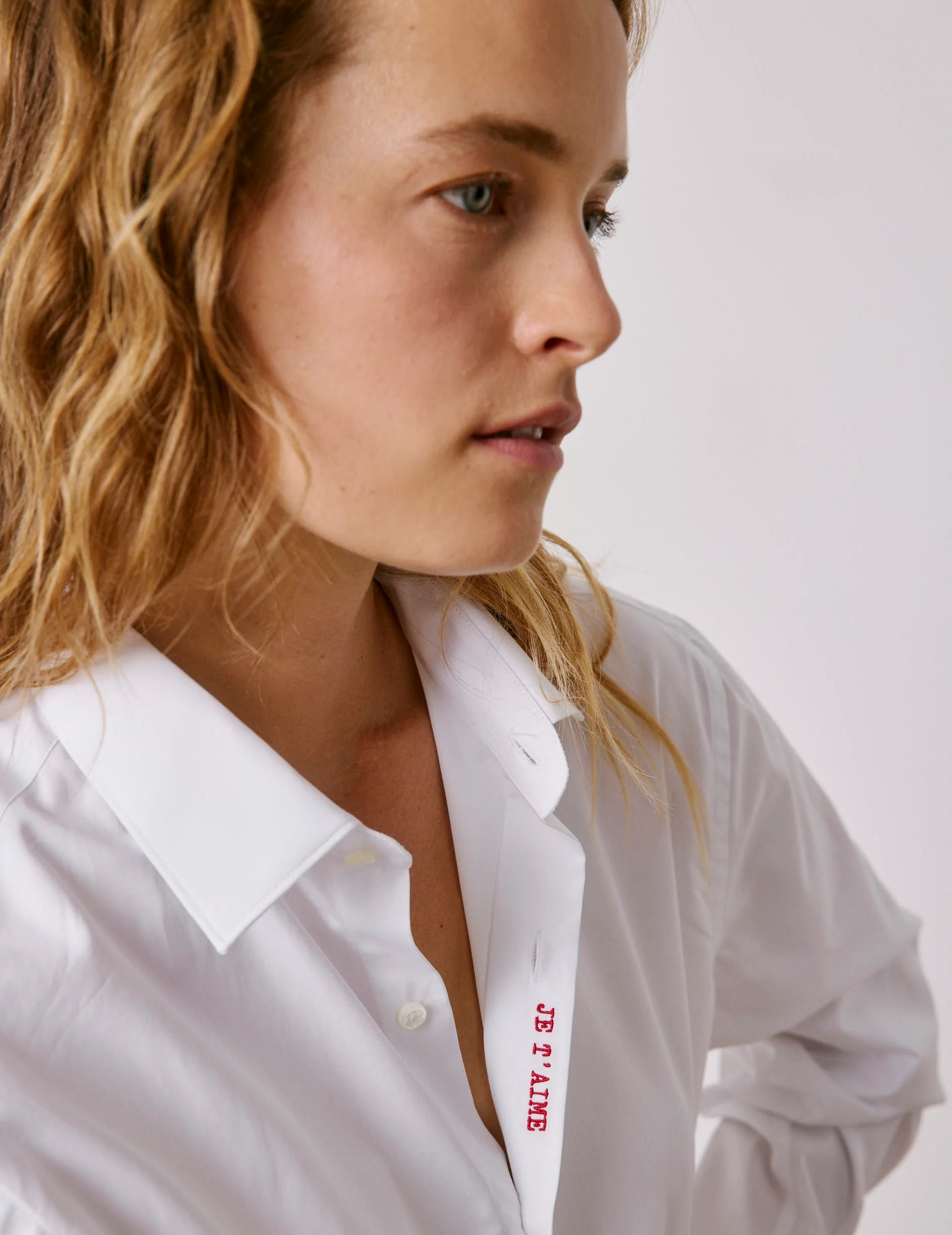 Chemise mixte "Je t'aime" blanche - Image 9