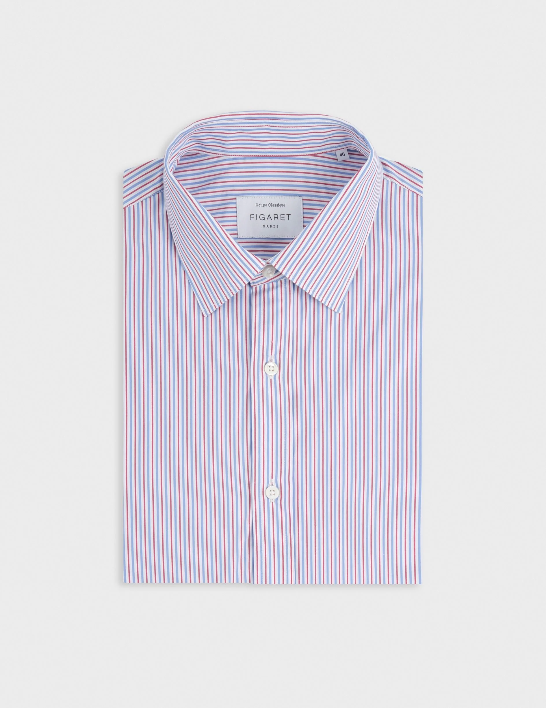 Chemise classique Voyage rayée rouge