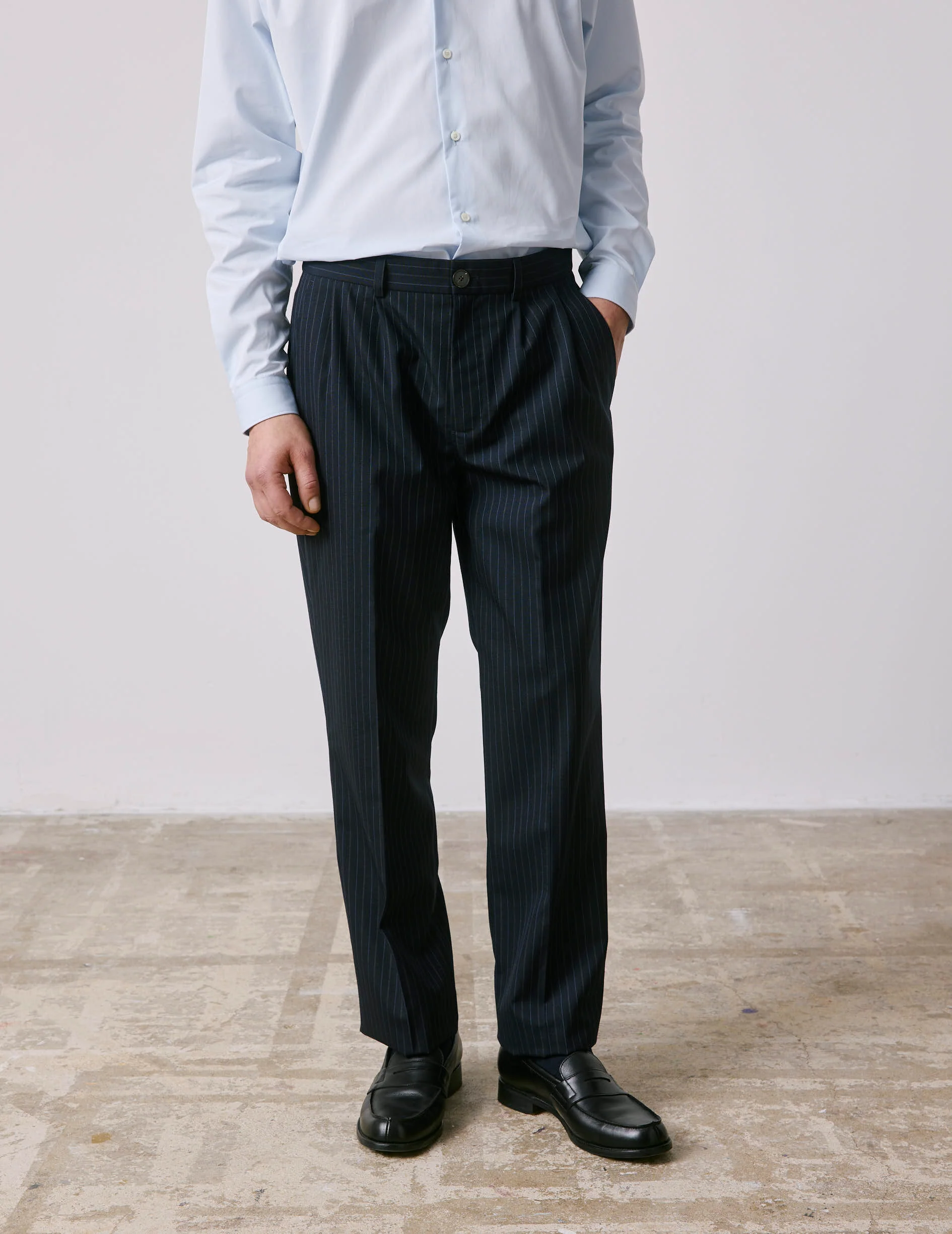 Pantalon de costume Driss en laine vierge marine